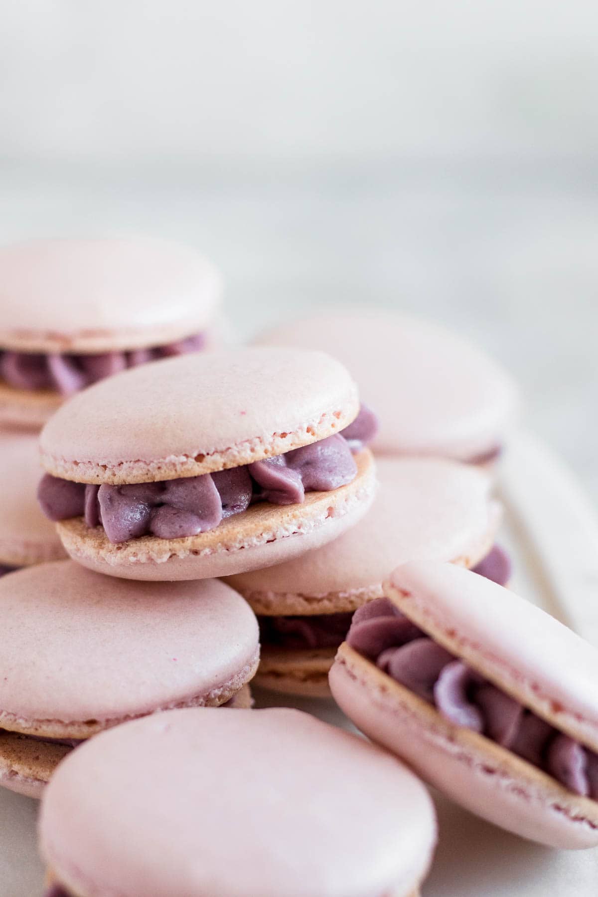 close up of macarons