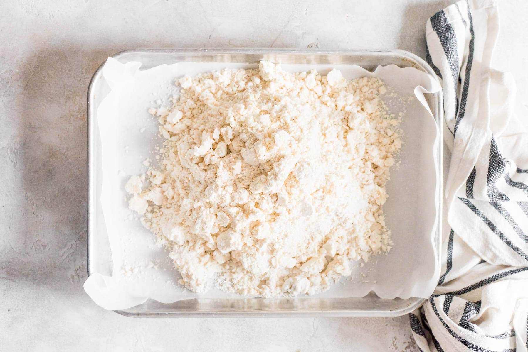 shortbread mixture in baking pan