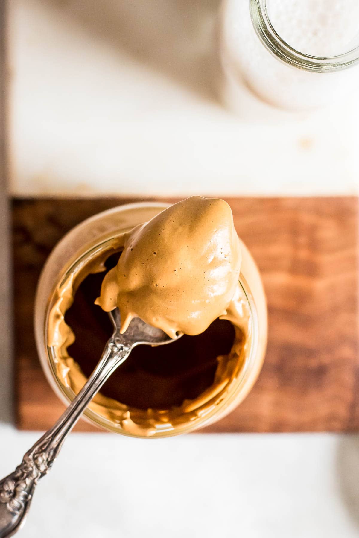 whipped coffee on spoon