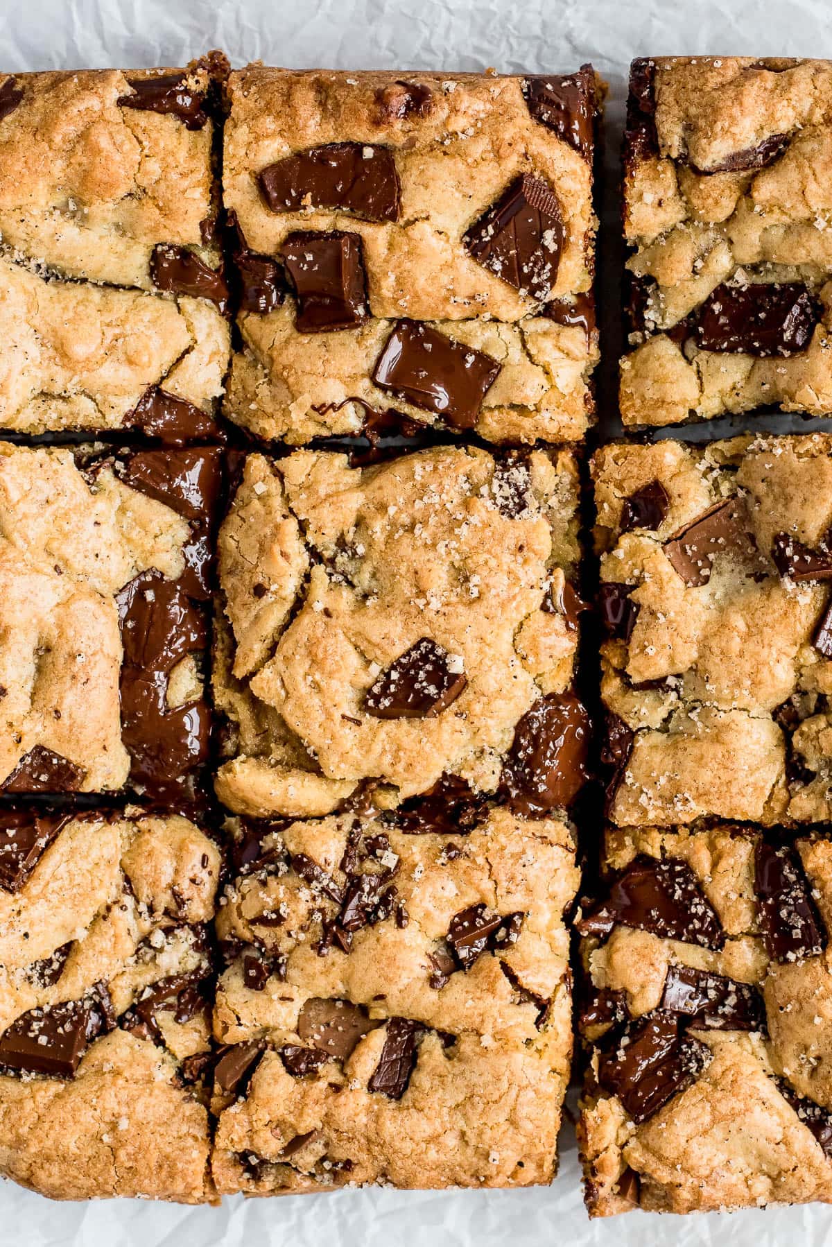 close up sliced cookie bars