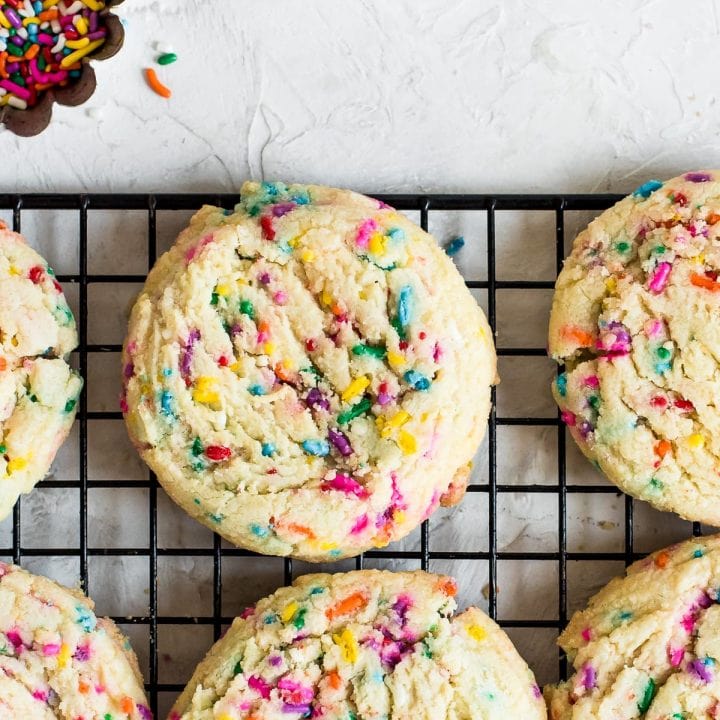 close up of cookie on rack