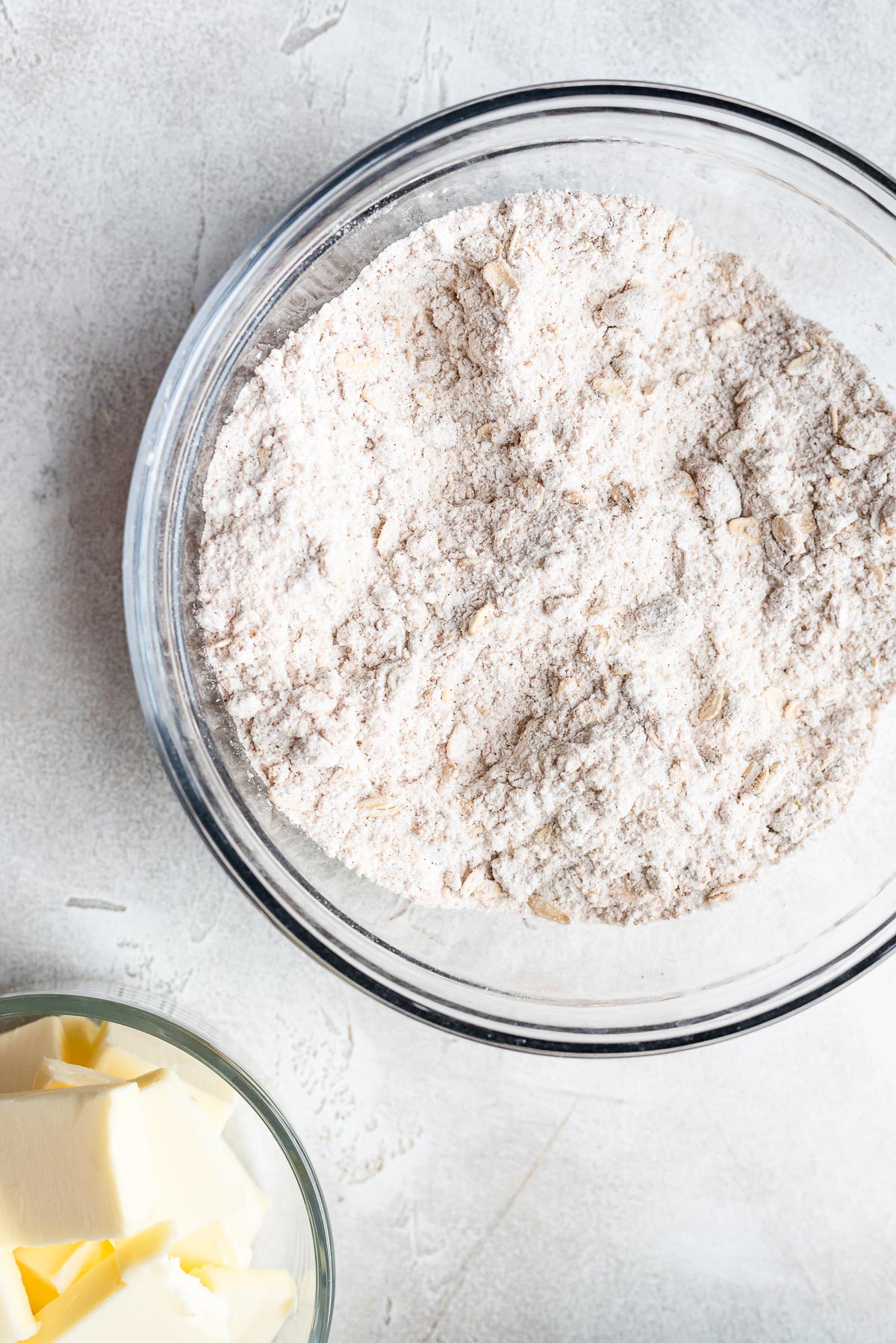 mixing dry ingredients for streusel