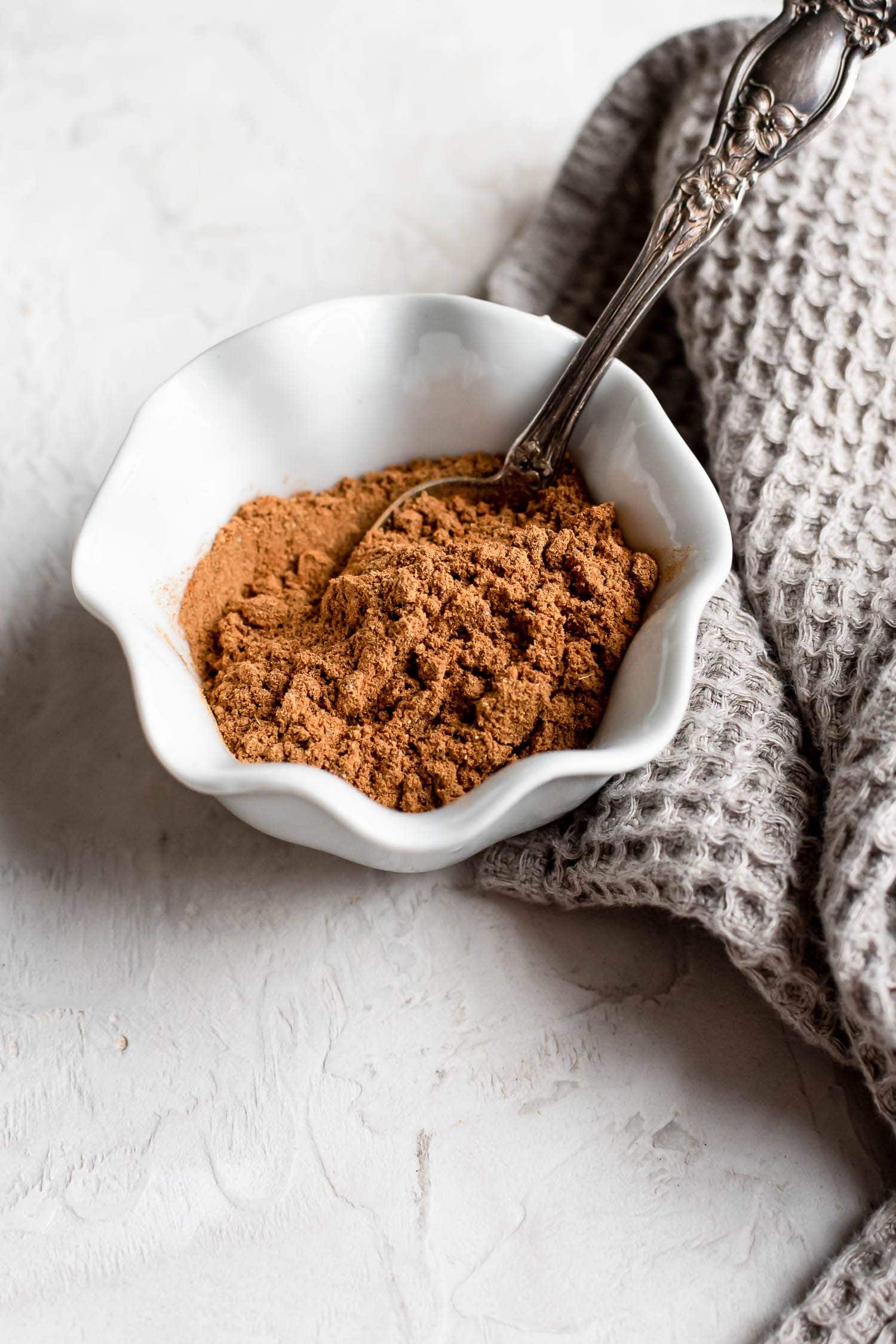 chai spice in bowl with spoon