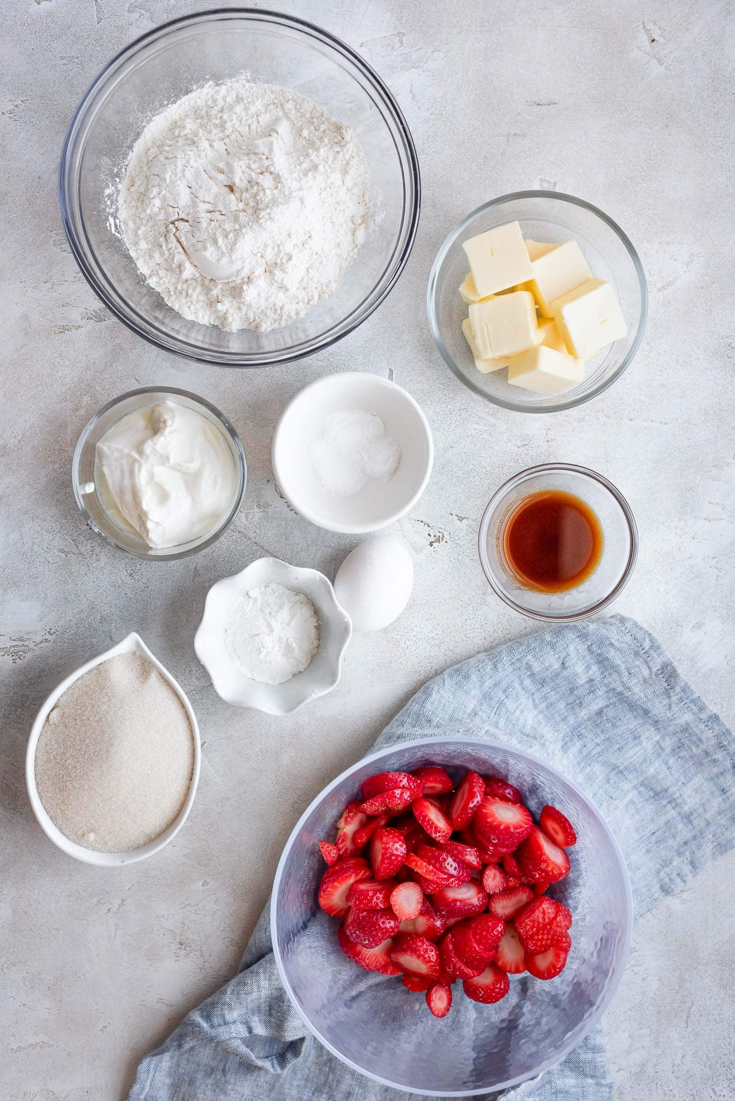 ingredients for strawberry upside down cake