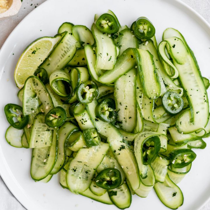 closer up of cucumber salad