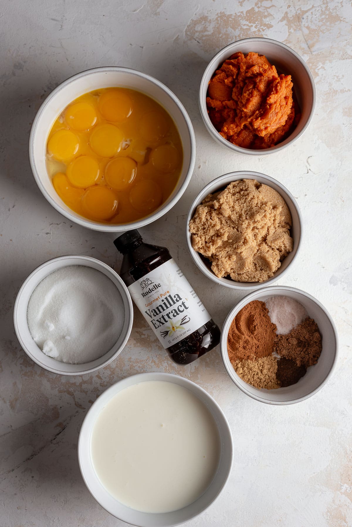 ingredients to make pumpkin creme brulee