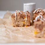 close up of slice of coffee cake