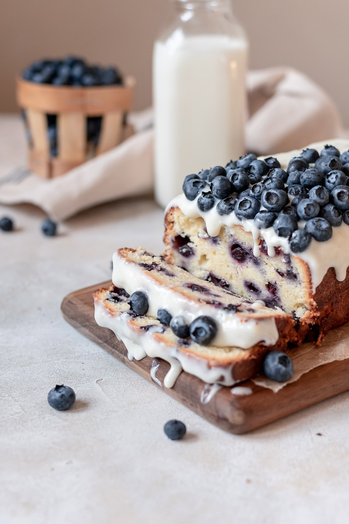 sliced pound cake on wood board