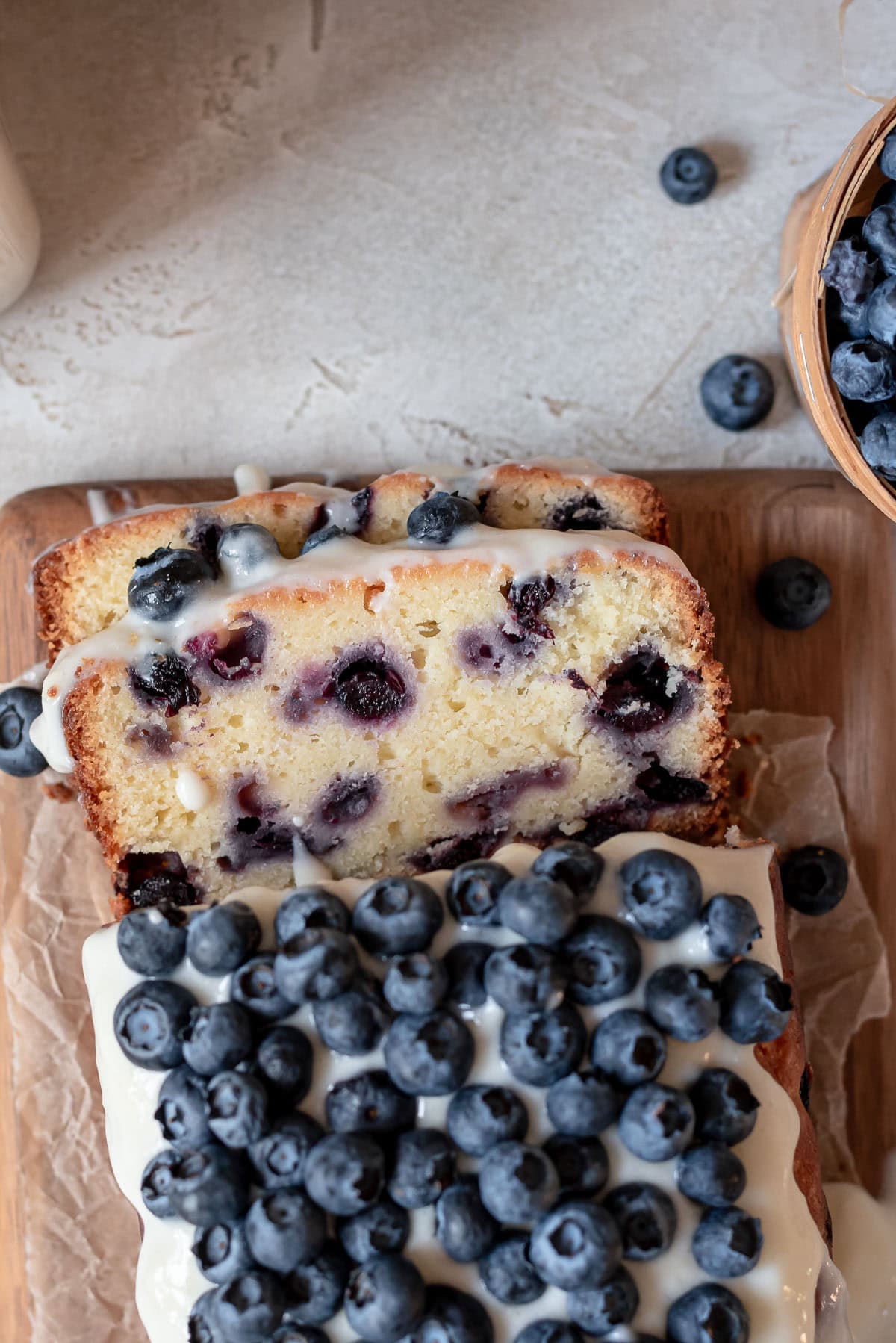 close up of sliced cake showing details of texture