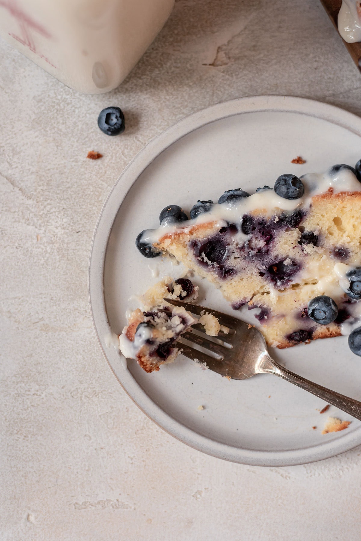 slice of cake with fork taking a piece